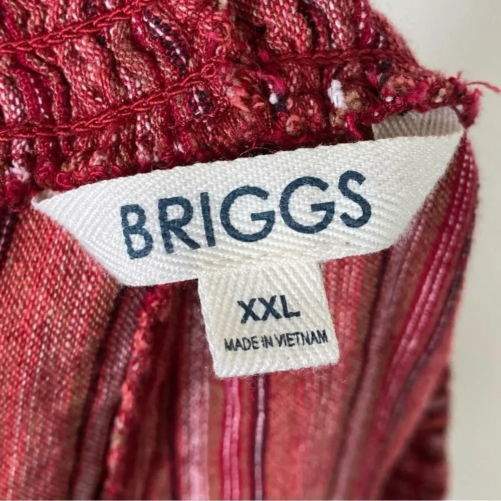 Briggs Red Linen Blend Drawstring Waist Boho Shorts
